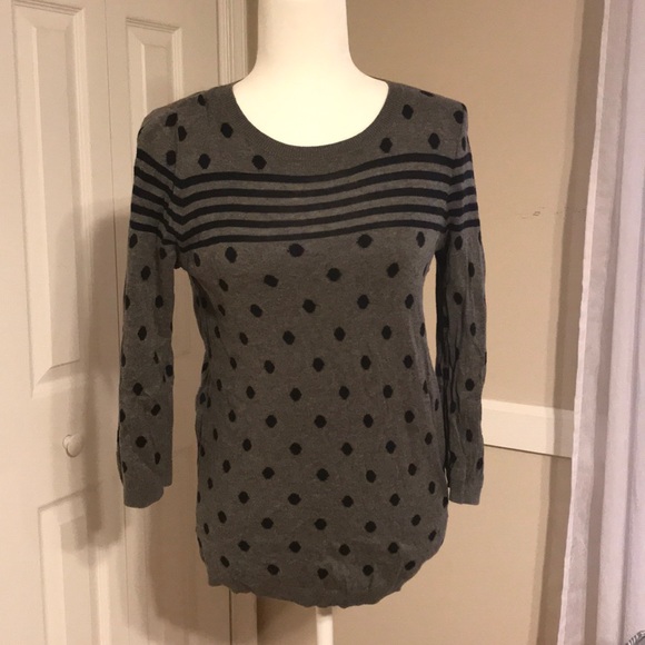 Ann Taylor Sweaters - 100% cotton polka dot striped lightweight sweater